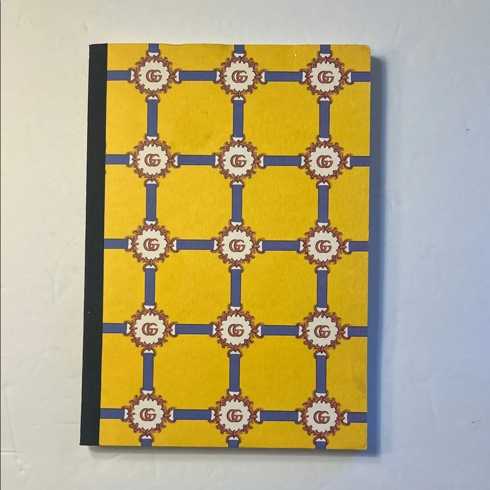 GUCCI GG Yellow and Blue Patterned Notebook RARE Find! LIMITED EDITION